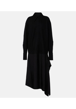 Jil Sander Asymmetric wool-trimmed shirt dress