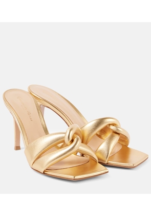 Gianvito Rossi Amour 85 metallic leather mules