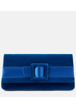 Manolo Blahnik Maygot satin-trimmed velvet clutch
