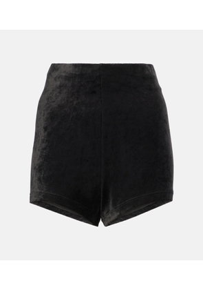 Rick Owens Lilies Dirt velvet jersey shorts