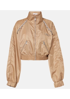Area Logo crystal-embellished track jacket