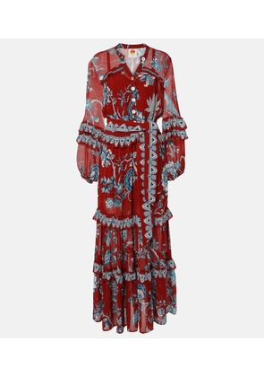 Farm Rio Tropical Landing ruffled maxi dress