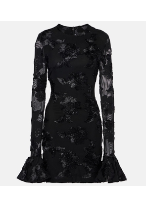 Rotate Floral embroidered mesh minidress