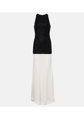 Staud Gabrielle beaded crepe gown