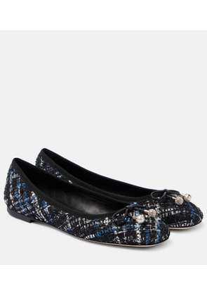 Jimmy Choo Elme tweed ballet flats