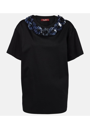Max Mara Gennaio embellished jersey top