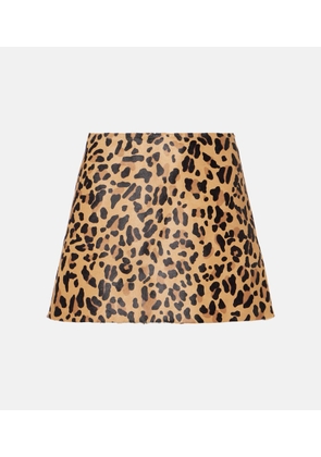 Alaia Leopard-print calf hair miniskirt