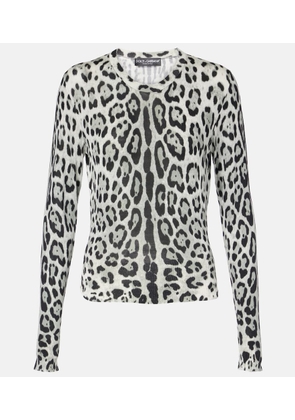 Dolce&Gabbana Animal-print silk sweater