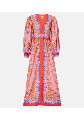 Farm Rio Sicily Flowers cotton shirt dress