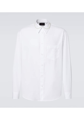 Simone Rocha Faux pearl-embellished cotton poplin shirt
