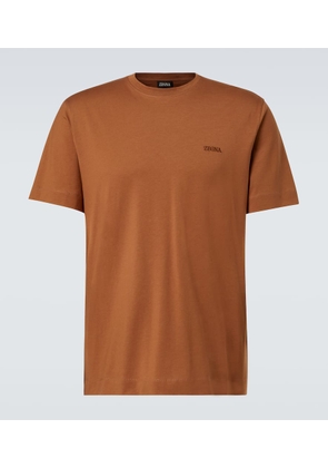 Zegna Logo embroidered cotton jersey T-shirt