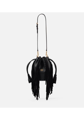 Valentino Garavani Nellcote Small fringed leather bucket bag
