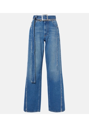 Jean Paul Gaultier Belted high-rise wide-leg jeans