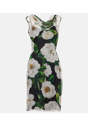 Dolce&Gabbana Floral silk chiffon cocktail dress