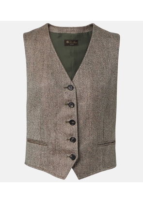 Loro Piana Teodoro chevron linen vest