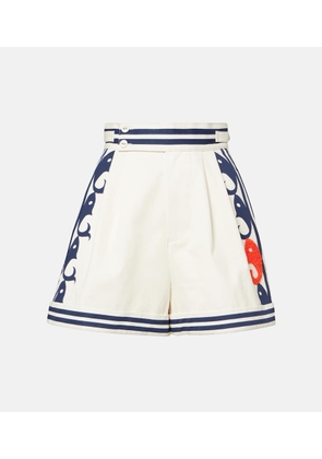 Alemais Marine printed cotton shorts