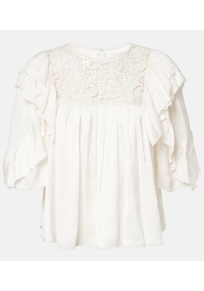 Isabel Marant Syrane lace-trimmed ruffled top