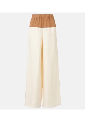 Max Mara Gestro linen and silk wide-leg pants