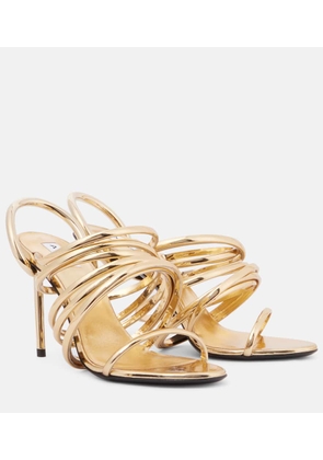 Alaia Spiral 90 metallic leather sandals