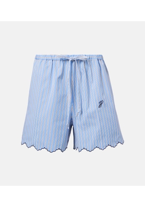 Patou Scalloped cotton poplin shorts