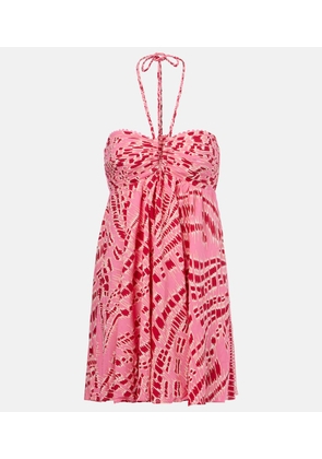 Poupette St Barth Calla printed halterneck minidress