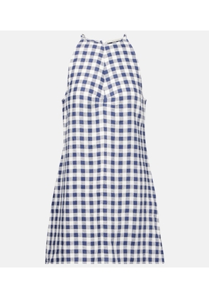 Asceno Antiqua gingham linen minidress
