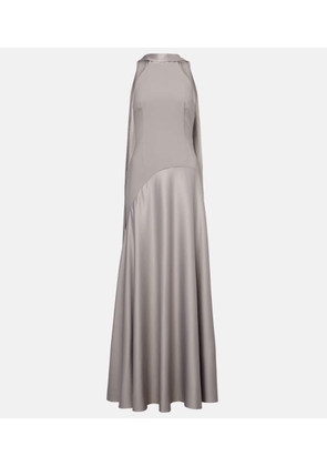 Solace London Cece satin and crepe gown