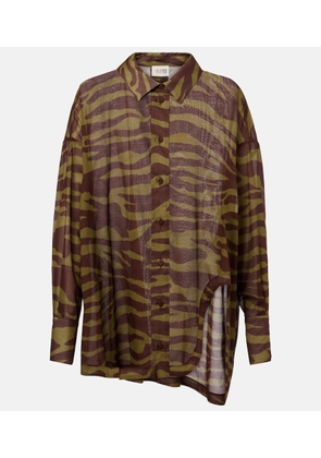 The Attico Zebra-print cotton muslin shirt
