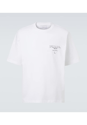 Prada Logo oversized cotton jersey T-shirt
