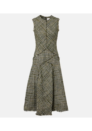 Erdem Draped tweed midi dress