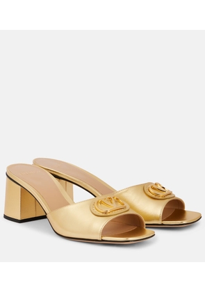 Valentino Garavani VLogo metallic leather mules