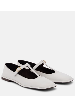 The Row Square T-Strap leather ballet flats