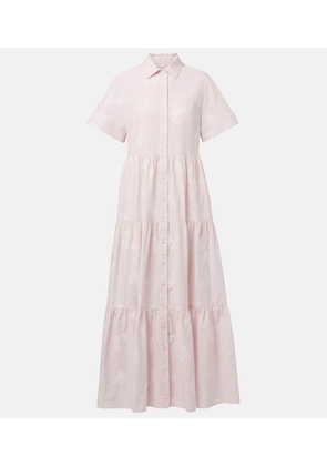 Erdem Embroidered tiered cotton shirt dress