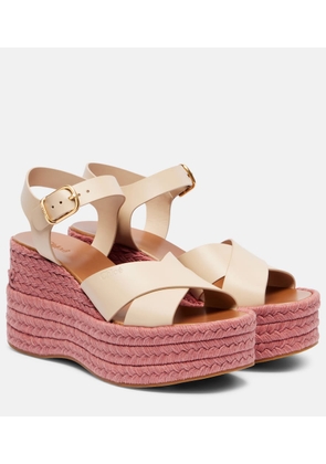Chloe Isla leather espadrille wedges