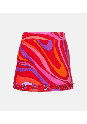 Pucci Marmo embellished cotton terry miniskirt