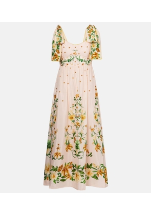 Farm Rio Floral cotton-blend midi dress