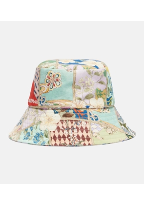 Alemais Bianca floral cotton drill bucket hat