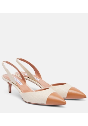 Aquazzura Milanese 50 leather slingback pumps