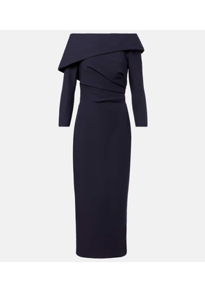 Safiyaa Off-shoulder crepe midi dress