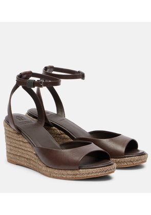Brunello Cucinelli Leather espadrille wedges