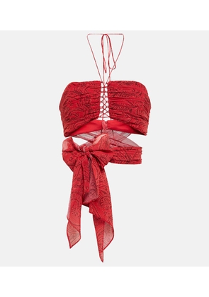 Etro Tie-waist halter-neck crop top