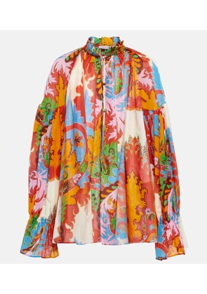 Etro Printed cotton and silk blouse