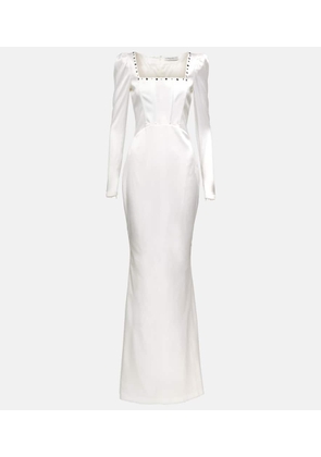 Alessandra Rich Square-neck silk-blend gown