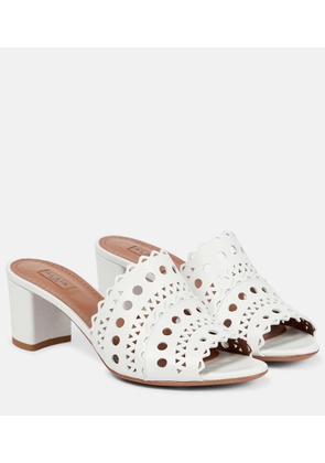 Alaia Laser-cut leather mules