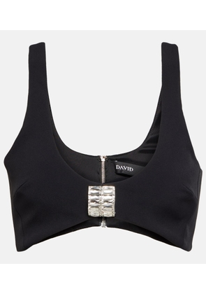 David Koma Embellished cady bra top