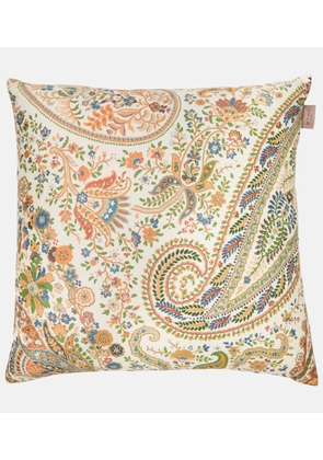 Etro Embroidered cotton cushion