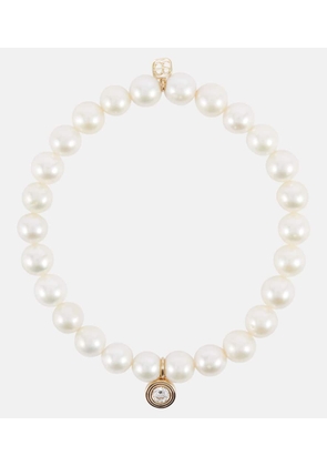 Sydney Evan 14kt gold and pearl bracelet with diamond