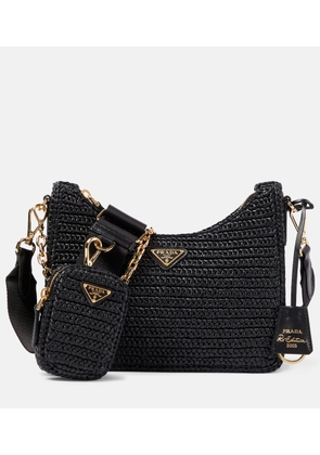 Prada Small crochet raffia shoulder bag
