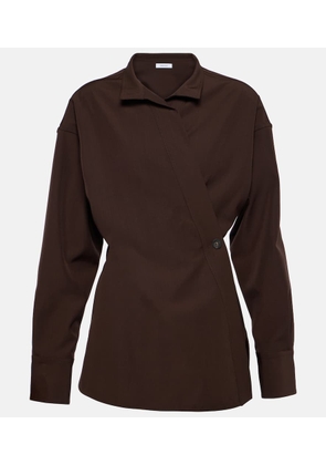 Ferragamo Wrap wool shirt