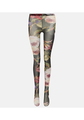 Dolce&Gabbana Floral tulle tights